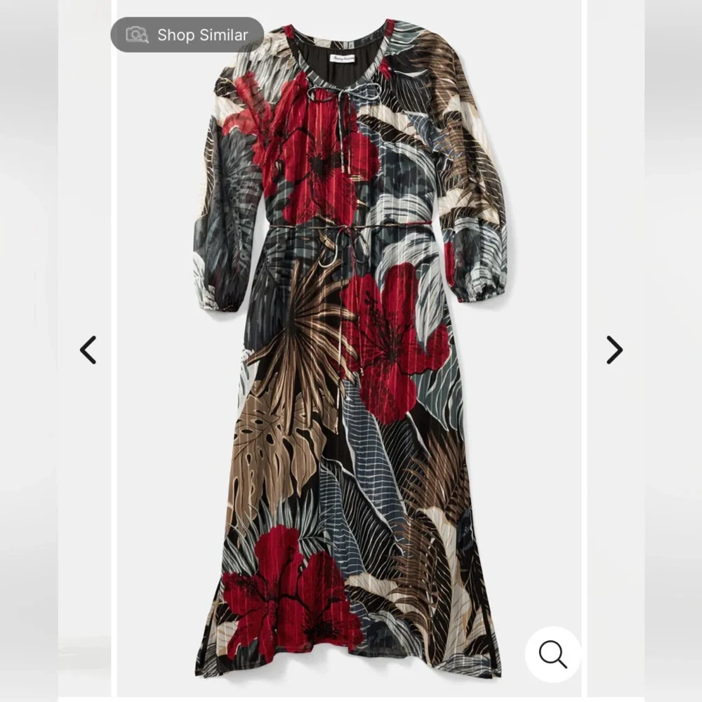 NWT TOMMY BAHAMAHibiscus Romance Midi Dress - Picture 4 of 11